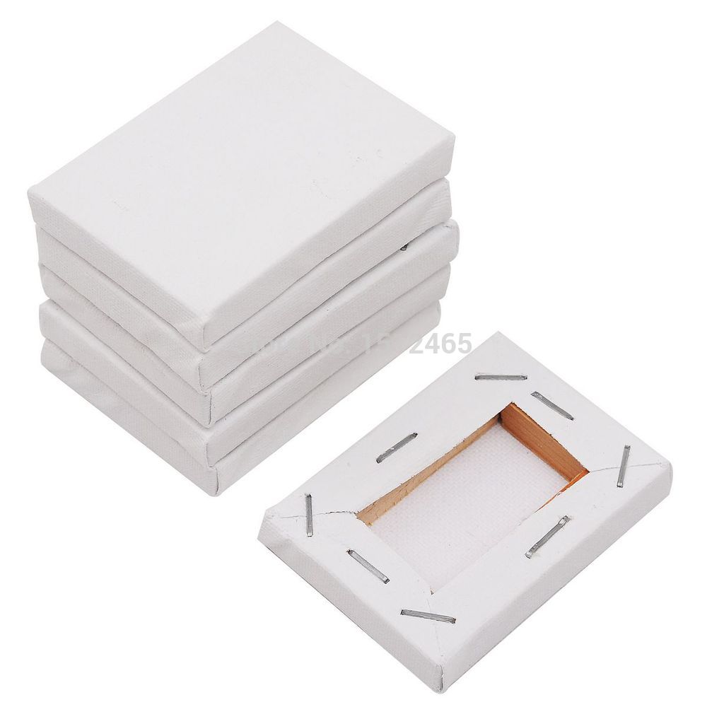 MIAHART 6 Pcs 4x4Mini Stretched Canvas White Blank Canvas 10x10cm Art  Canvases Boards for Acrylic Oil Painting and Decorating(10x10cm)