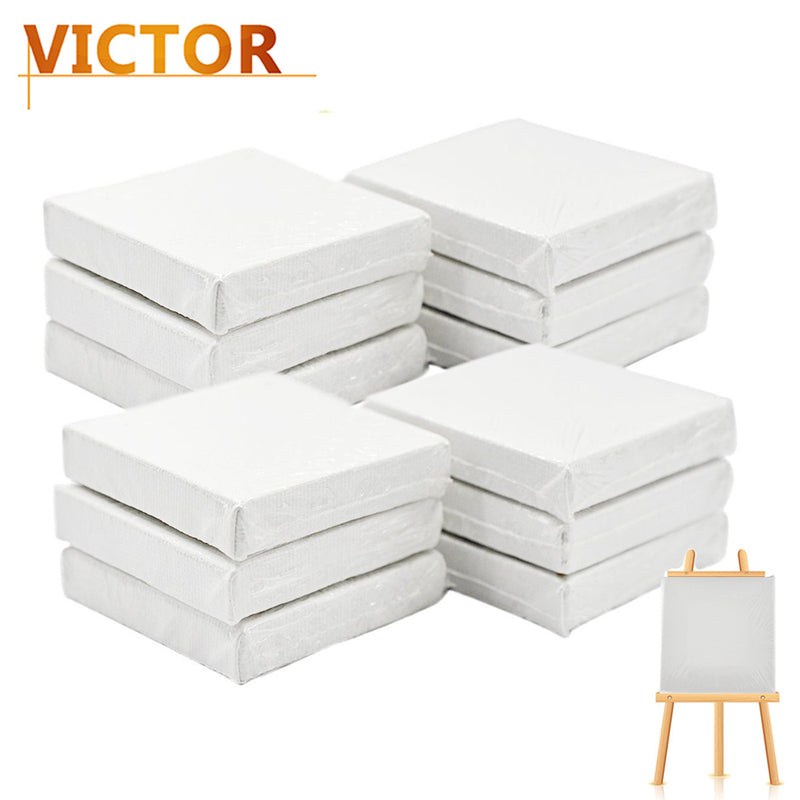 12Pcs Mini Canvas Art Drawing Board Blank Canvas Painting Crafts