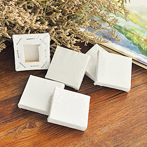12Pcs Mini Canvas Art Drawing Board Blank Canvas Painting Crafts Wedding Table Numbers Painting  Wooden Board for drawing 7x7cm