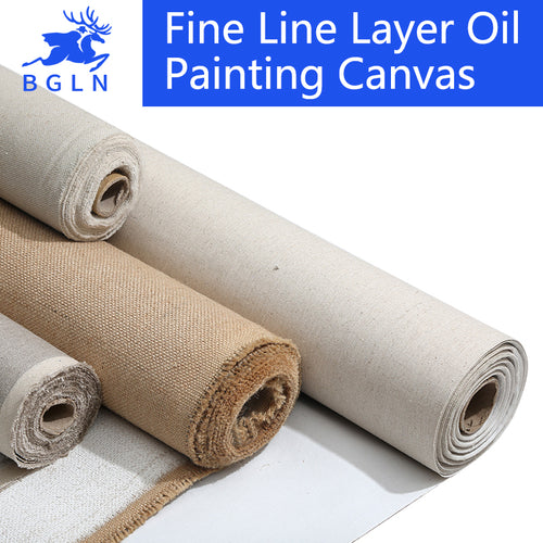 BGLN Linen Blend Primed Blank Canvas For Painting High Quality Layer Oil Painting Canvas 1m One Roll ,28/38/48/58 Width