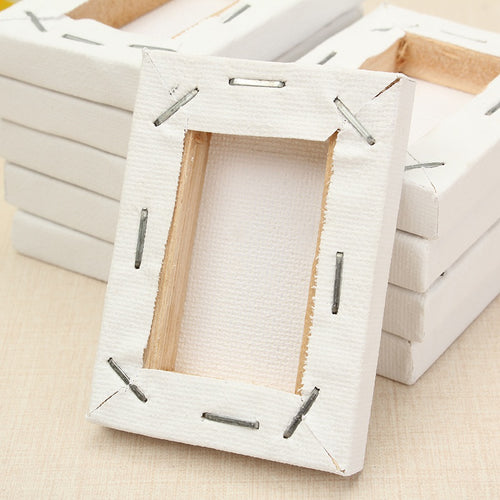 Overvalue 10Pcs Mini Stretched Artists Canvas Art Drawing Board Blank Canvas Painting Acrylic Oil Paint Art Tool Crafts 5x7cm