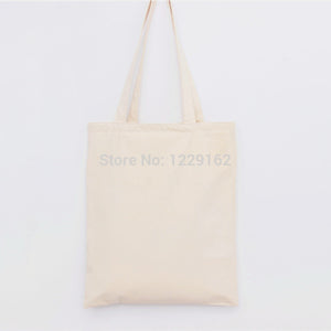 Reusable Cotton Canvas Shoulder Bag Eco Shopping Tote blank canvas shopping bag for DIY painting promotional gift bag